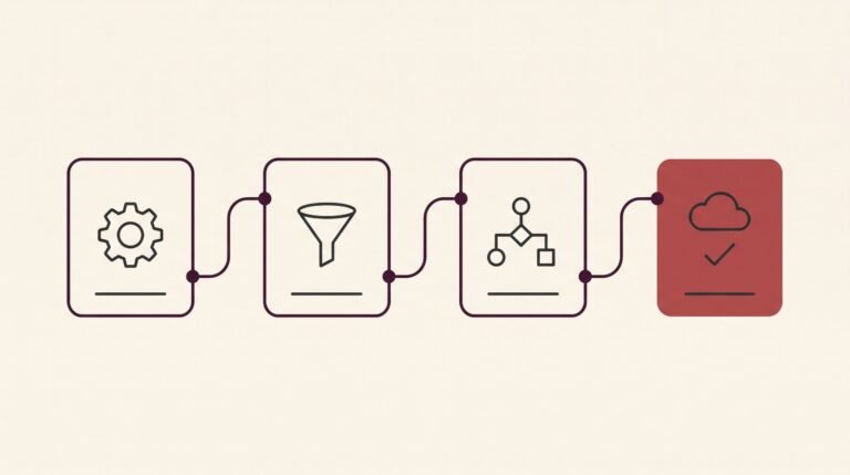 How to build an automation strategy - clean workflow of connected automated steps