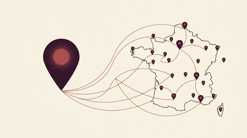 How to expand from local SEO to national SEO — a local map pin expanding into national coverage