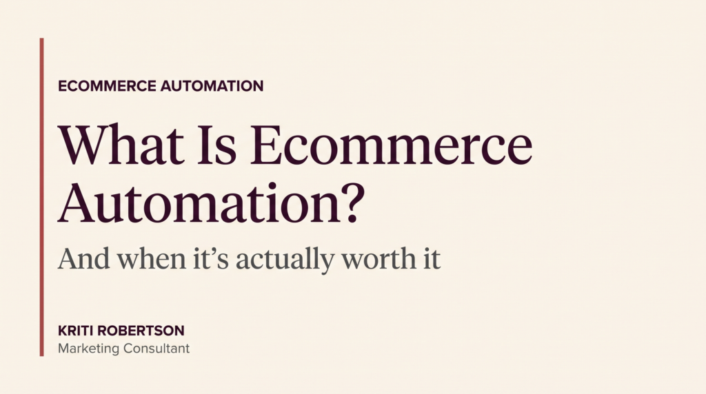 What is ecommerce automation diagram showing automated cart recovery, inventory sync and analytics
