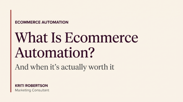 What is ecommerce automation diagram showing automated cart recovery, inventory sync and analytics