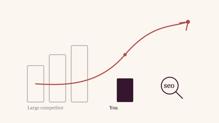 How to beat a large company at SEO — a small business outranking a larger competitor